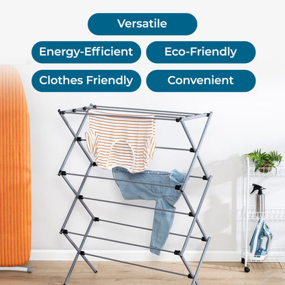 Honey-Can-Do Oversize Collapsible Clothes Drying Rack DRY-09066 Silver, 50 lbs Honey-Can-Do