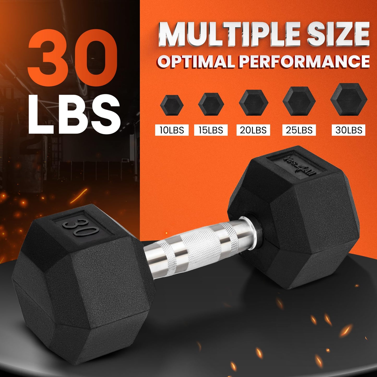Yes4All Hex Dumbbell with Chrome Grip, Single Hand Weight for Strength Training - 30 lbs 🍁 All In One Marketplace Canada