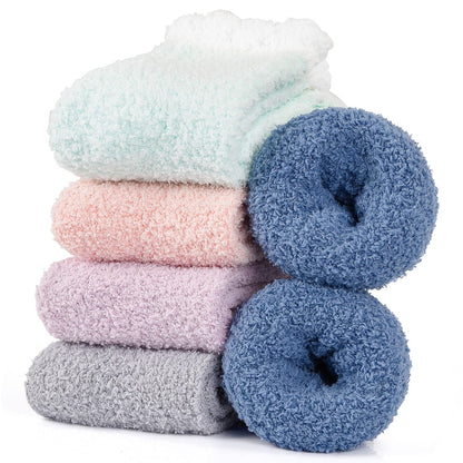VoJoPi Fuzzy Socks for Women, 5 Pairs Soft and Warm Fluffy Winter Bed Cozy Sleeping Gifts Christmas Socks, Size 5-10 🍁 All In One Marketplace Canada