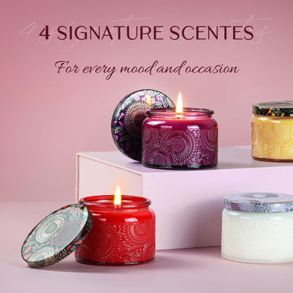 NORVENCE Candles Gifts for Women, Scented Candle Gift Set of 4, Scented Candles for Home, Birthday and Christmas Candle Gifts for Women (Vanilla, Lavender, Cinnamon, Jasmine, 14.4 oz) 🍁 All In One Marketplace Canada