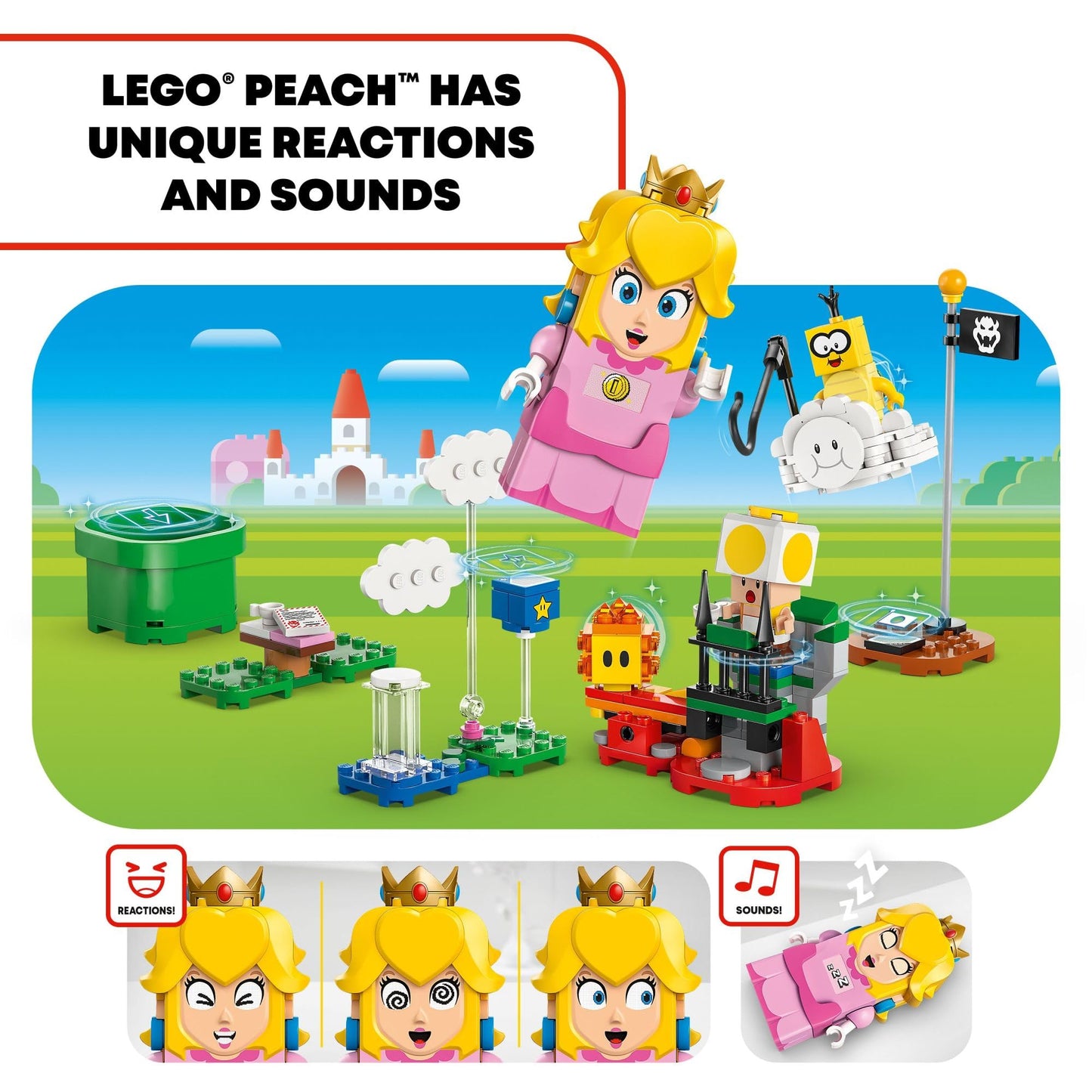LEGO Super Mario Adventures with Interactive Peach Princess Toy, Super Mario Playset for Kids, Yellow Toad Figure, Nintendo Toy Gift for Girls, Boys and Any Gamers Ages 6 and Up, 71441 LEGO