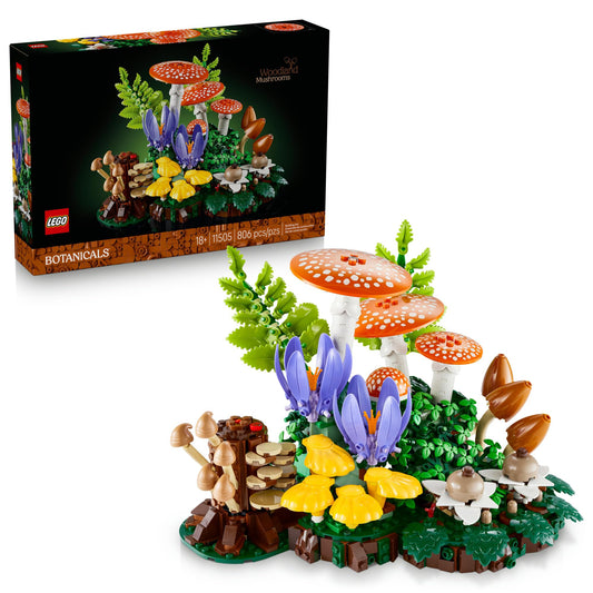 LEGO Botanicals Woodland Mushrooms - Building Set for Adults, Ages 18+ - Mushroom Decor for Home Office, Desk - Gifts for Women & Men - Craft Activity - 11505 - Available at All In One Marketplace Canada