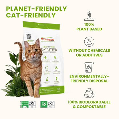 Almo Nature: Natural Unscented Cat Litter - 10 lbs - Non-Toxic, 100% Plant-Based, Clumping, Biodegradable, Compostable, for Cats & Kittens almo nature