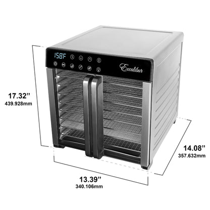 Excalibur 8 Tray Select Digital Dehydrator, in Stainless Steel (DH08SCSS13)