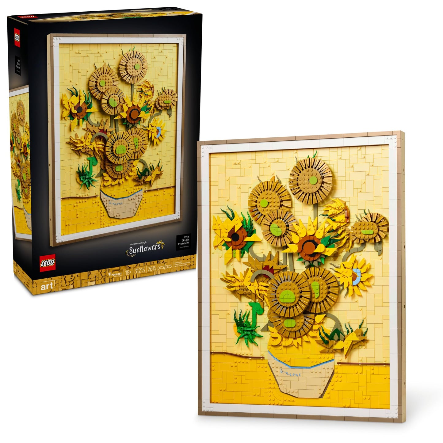 LEGO Art Vincent Van Gogh – Sunflowers Building Set for Adults - Home Decor Idea - Brick Built Painting - Gift for Birthdays - 31215 LEGO