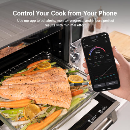 ThermoMaven Wireless Meat Thermometer, 10X Enhanced Signal and Stability with Sub-1G, Standalone Base with Display & Control, Certified Accuracy ±0.5°F, WiFi Unlimited Range for BBQ, Oven,Smoker,Grill - Available at All In One Marketplace Canada