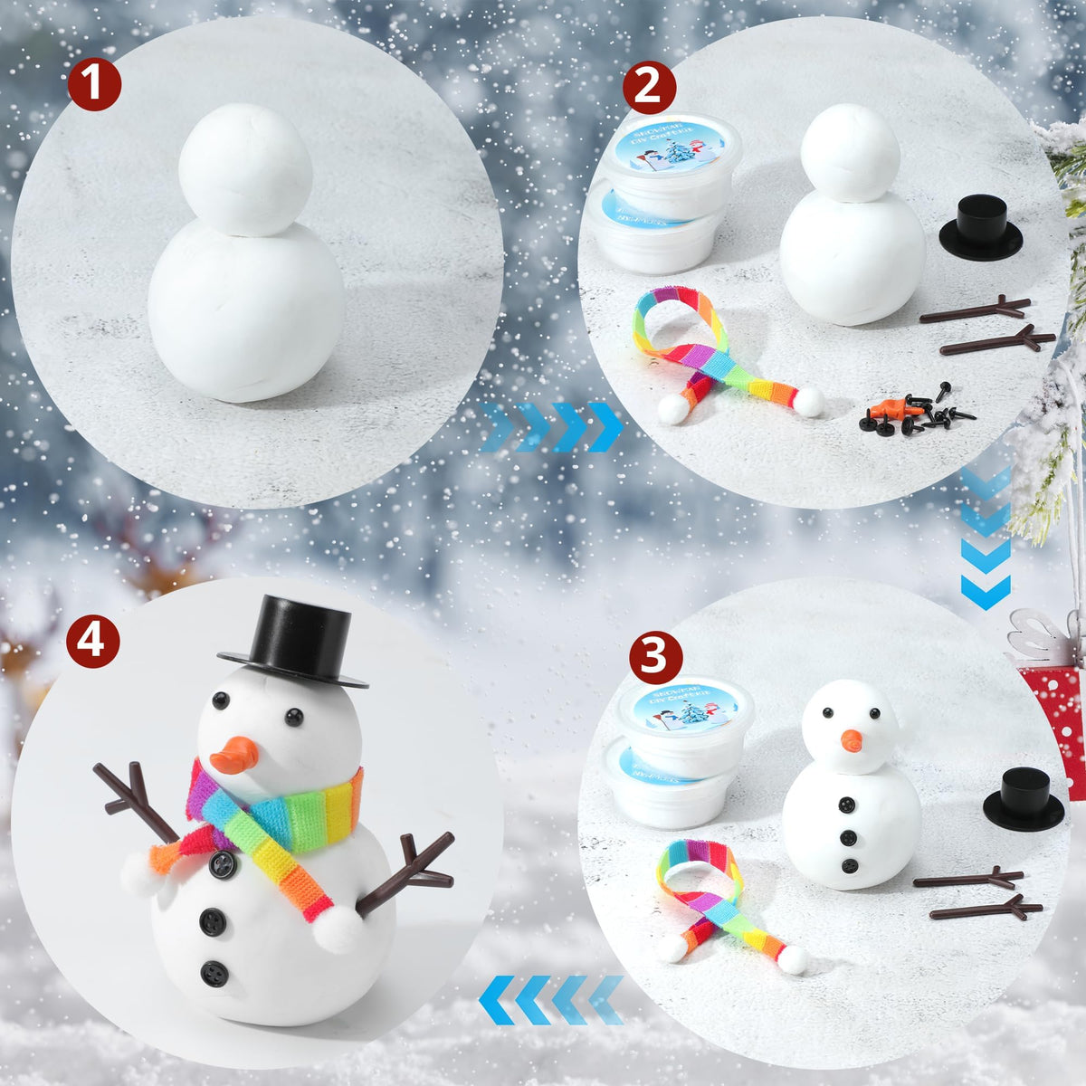 ARTPAR 20 Pk Clay Snowman Kit,Christmas Stocking Stuffers Craft for Kids 🍁 All In One Marketplace Canada