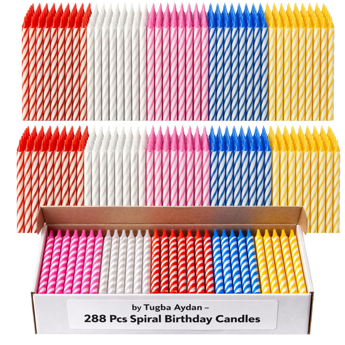 288-Count Birthday Cake Candle Set – Skinny Pink, Red, Blue, Yellow, White Birthday Candles for Cake, Bulk Party Candles 🍁 All In One Marketplace Canada