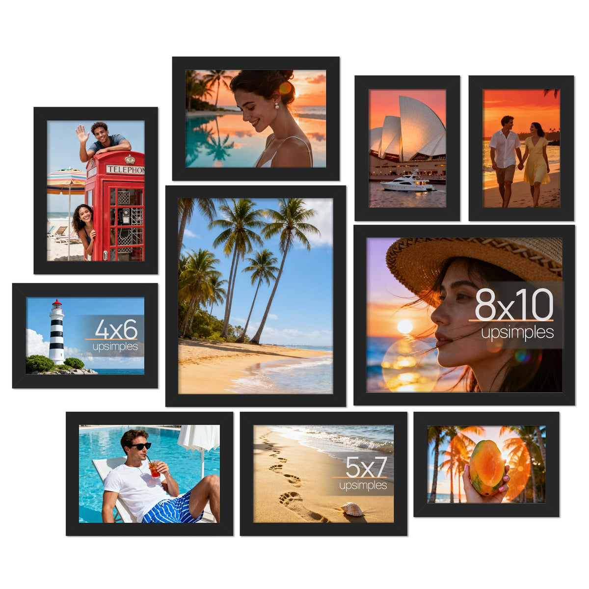 upsimples Picture Frames, 10 Pack Gallery Wall Frame Set,Black 🍁 All In One Marketplace Canada