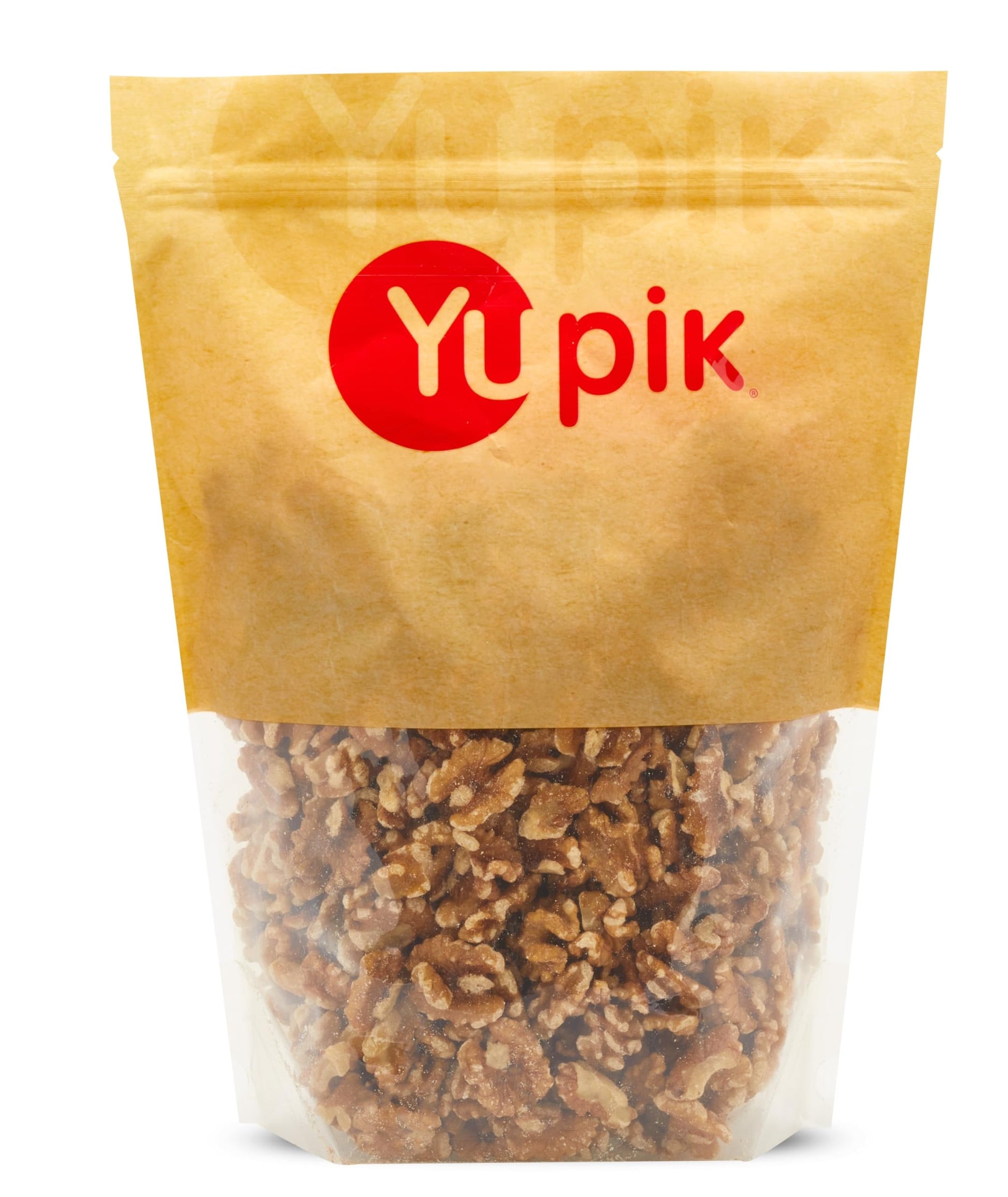 Yupik Raw Walnut Halves & Pieces - 1 kg Bulk Pack | Kosher, Gluten-Free, Vegan