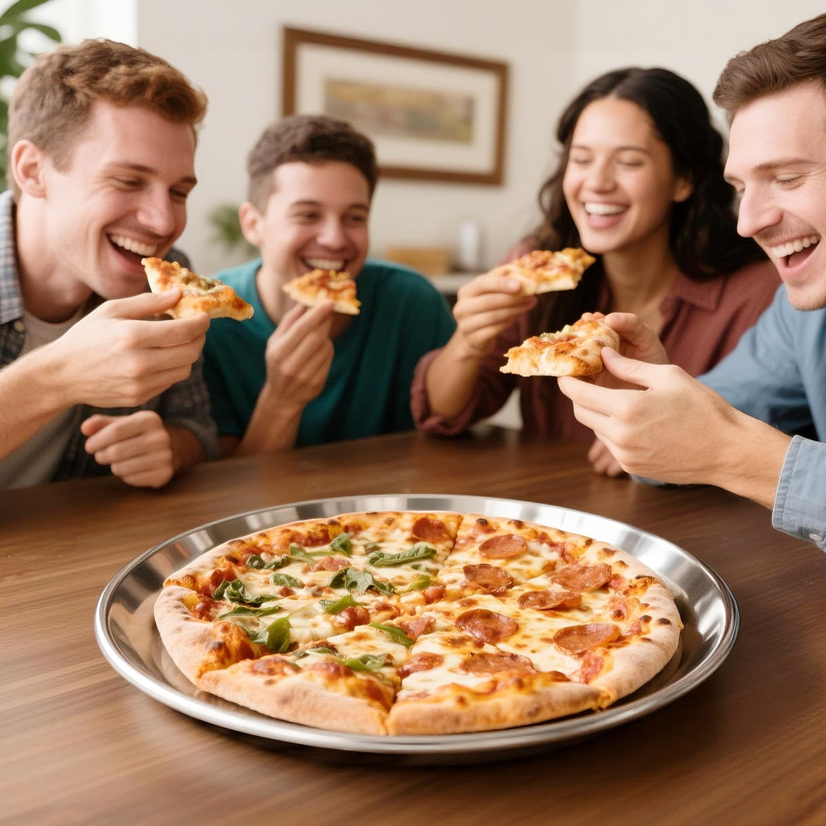 12 Inch Pizza Pan for Oven Set of 2, Non-Stick Stainless Steel Pizza Pan 🍁 All In One Marketplace Canada