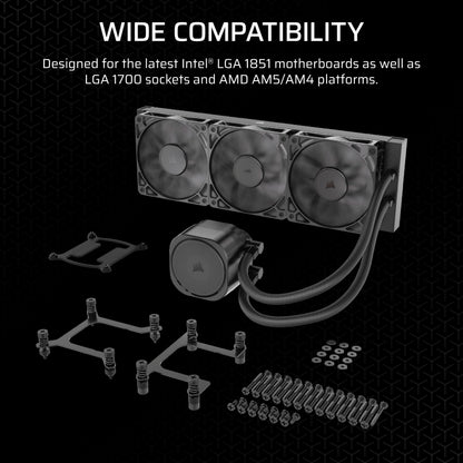 CORSAIR Nautilus 360 RS Liquid CPU Cooler – 360mm AIO – Low-Noise – Direct Motherboard Connection – Daisy-Chain – Intel LGA 1851/1700, AMD AM5/AM4 – 3X RS120 Fans Included – Black 🍁 All In One Marketplace Canada