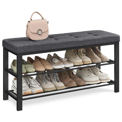 SONGMICS Shoe Storage Bench, Entryway Bench with Cushion SONGMICS