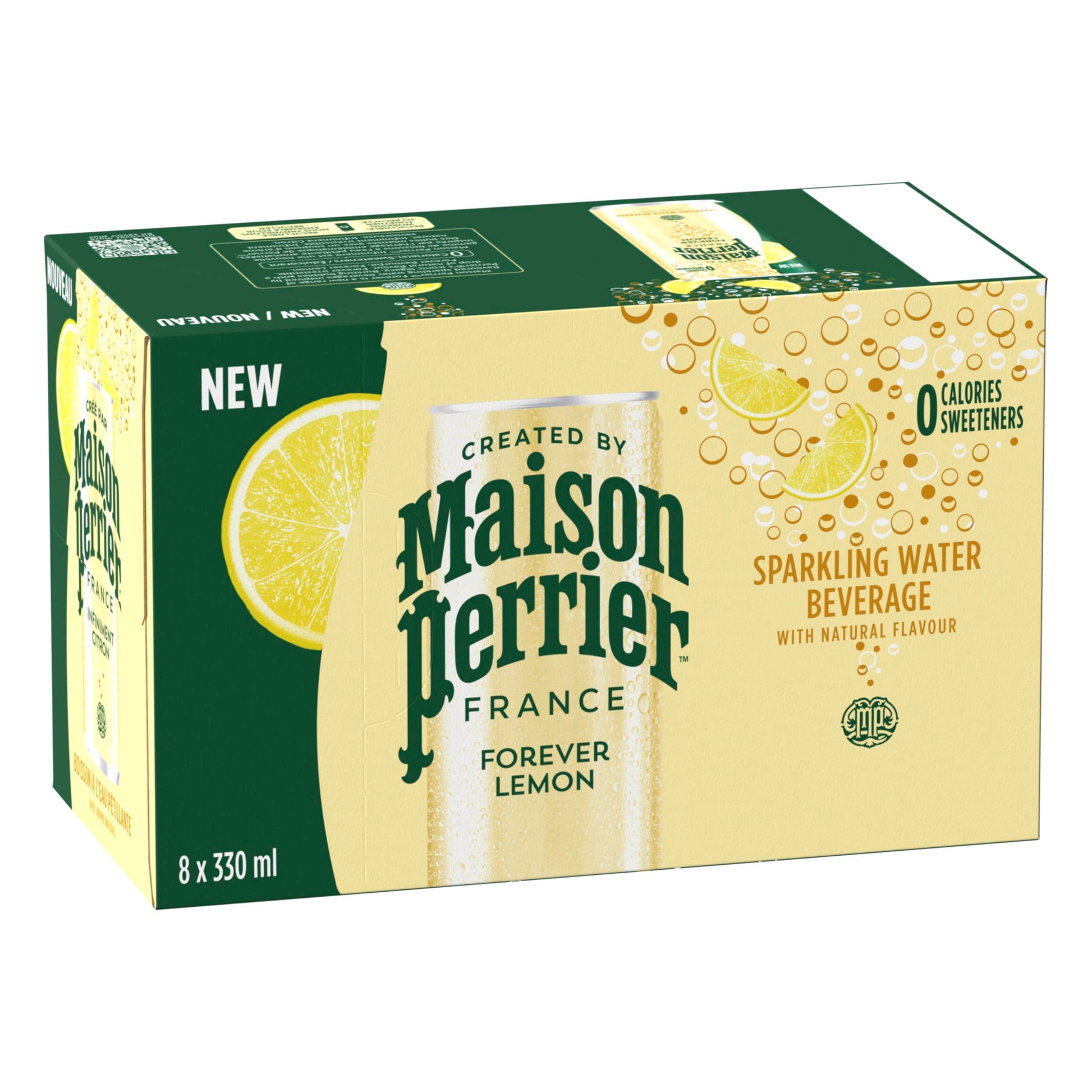 Maison Perrier Forever Lemon Sparkling Water – 24 Pack of 330ml Cans