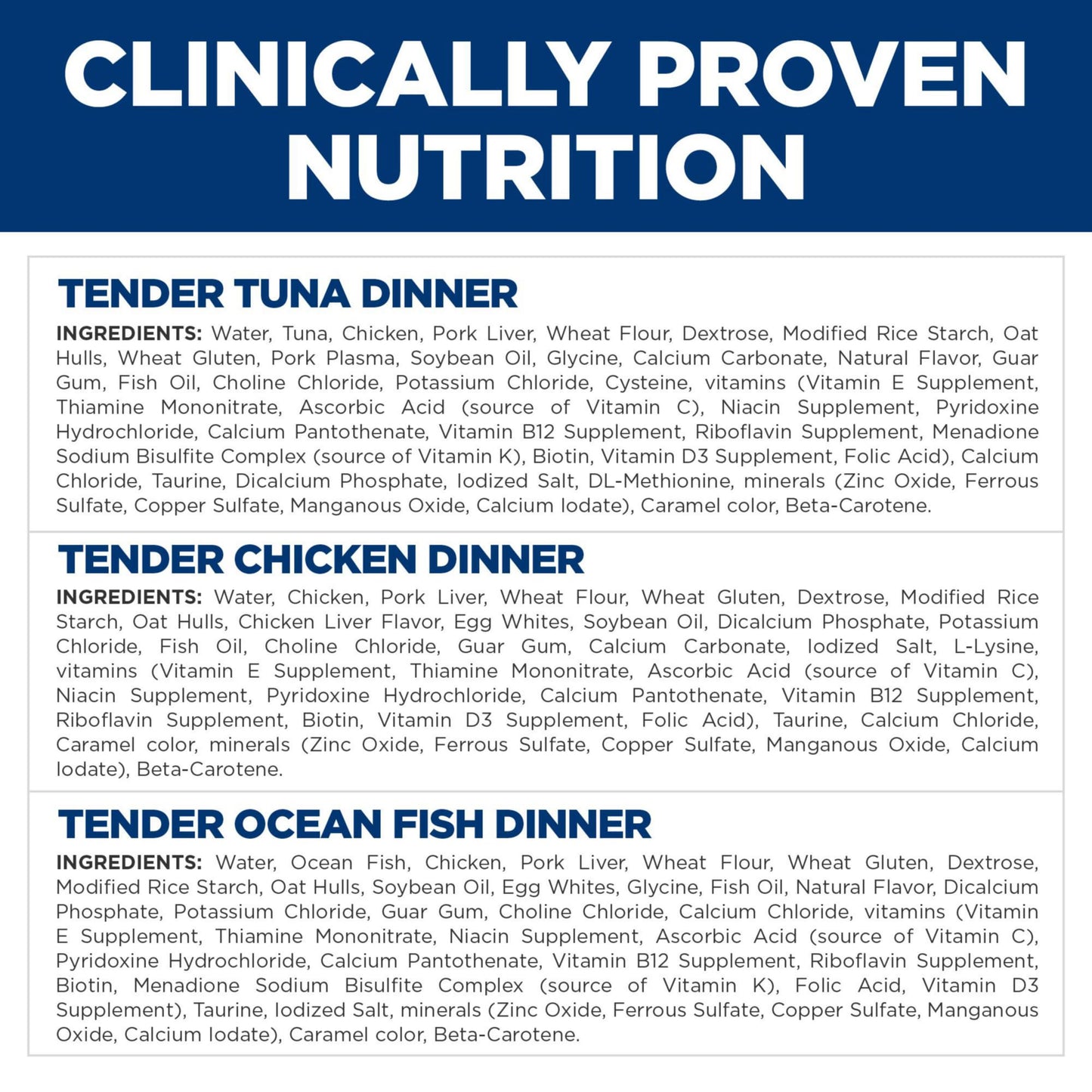 Hill's Science Diet Adult Canned Cat Food Variety Pack, Tender Dinner Chicken, Tuna, and Ocean Fish, 5.5 oz, 12 Pack Wet cat Food Hill's Science Diet
