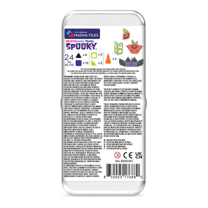 Magna-Tiles microMAGS 24-Piece Spooky Travel Set, The Original Magnetic Building Brand