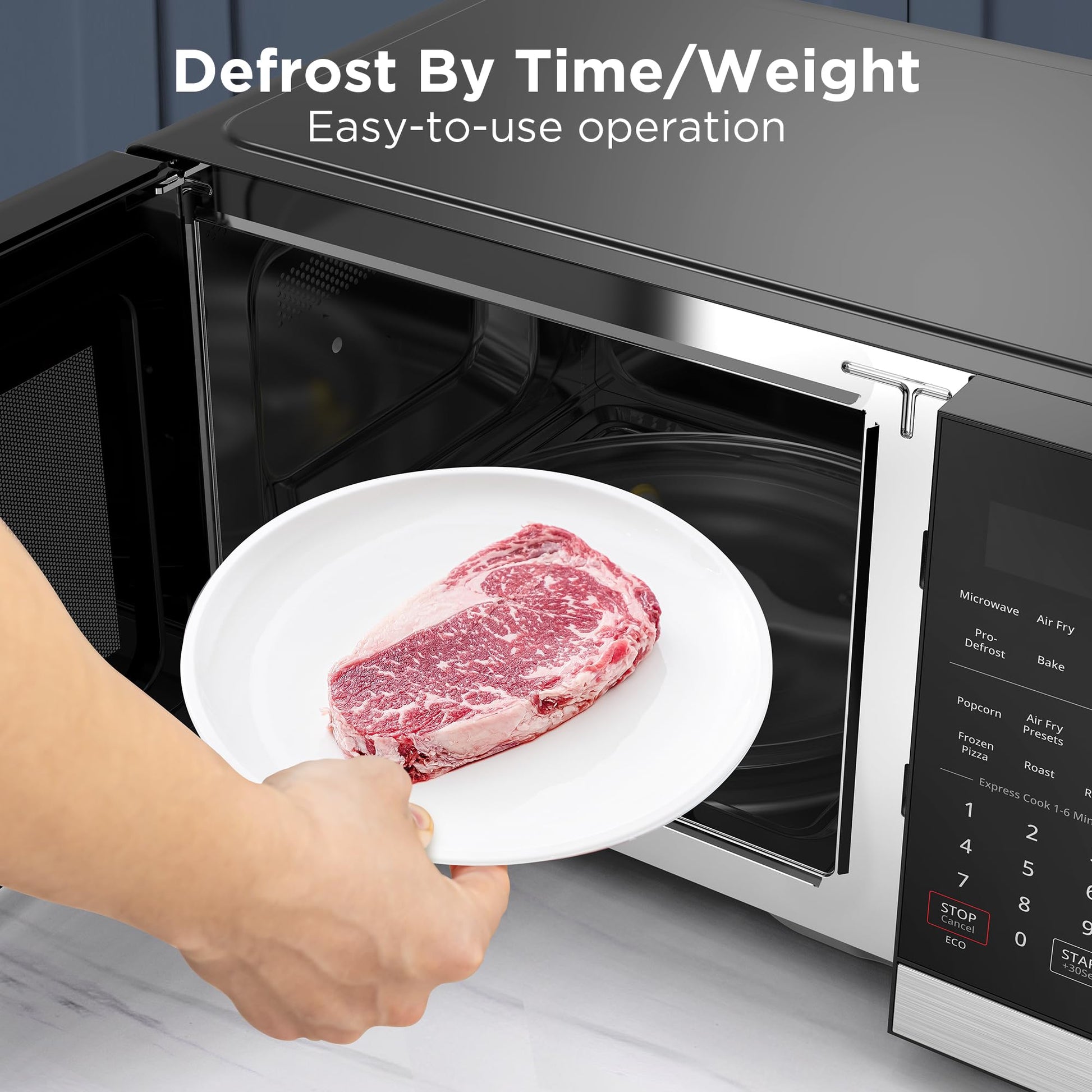 BLACK+DECKER 0.9 Cu.ft Microwave Oven Air Fryer Combo, 900W 5-in-1 BLACK+DECKER