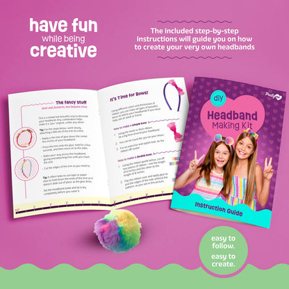 Headband Making Kit for Girls - Make Your Own Fashion Headbands for Kids - DIY Hair Accessories Set - Arts & Crafts Gift for Ages 5-12 Year Old Girl - Little Children's Art & Craft Gifts