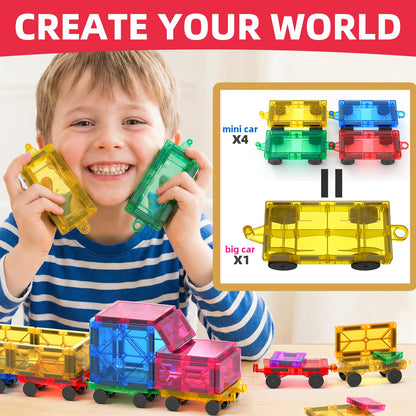 Qltytoy Mini Magnetic Tiles Cars 8PCS Construction Set for Mini,Major Tiles 🍁 All In One Marketplace Canada