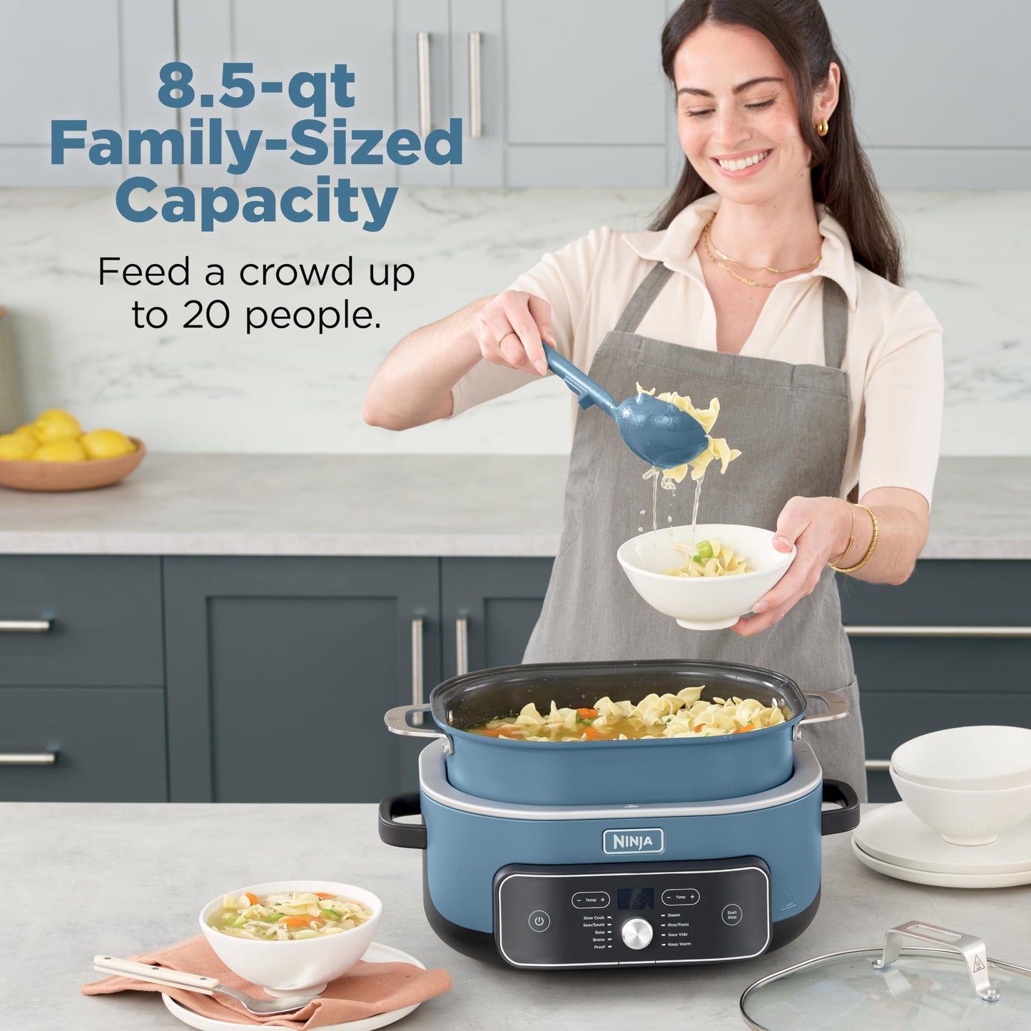 Ninja PossibleCooker PRO Plus, 8.5-QT Multicooker, 9 Functions, Slow Cook, Sear, Sauté, Proof, Pasta/Rice, Replaces 16 Kitchen Tools, Oven-Safe Ceramic Pot, 1400-Watt, MC2001C (Canadian Version) 🍁 All In One Marketplace Canada
