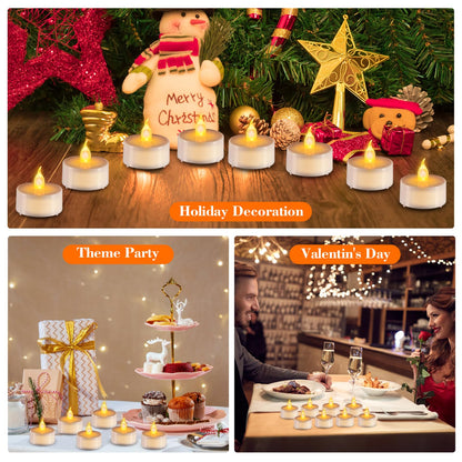 cimetech 12PCs Led Tea Lights with Timer, Electric Flickering Flameless Candles Battery Operated Led Candle Tealights with Remote Control for Christmas Decor & Diwali Decorations Items 🍁 All In One Marketplace Canada