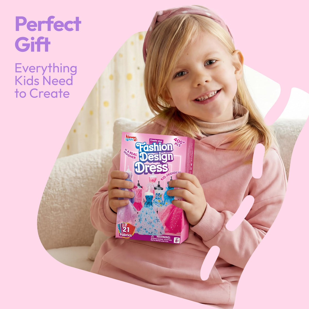 Klever Kits 400+PCS Fashion Design Crafts for Kids Art and Crafts Toy DIY Sewing Crafts with 3 Mannequins for Girls Aged 8-12，Christmas Toys Gifts for Kids 🍁 All In One Marketplace Canada
