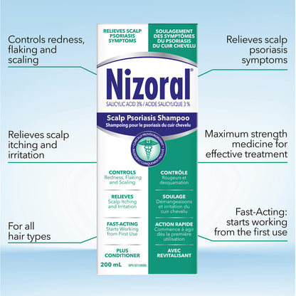 Nizoral Scalp Psoriasis Shampoo - Maximum Strength 200ml - Available at All In One Marketplace Canada