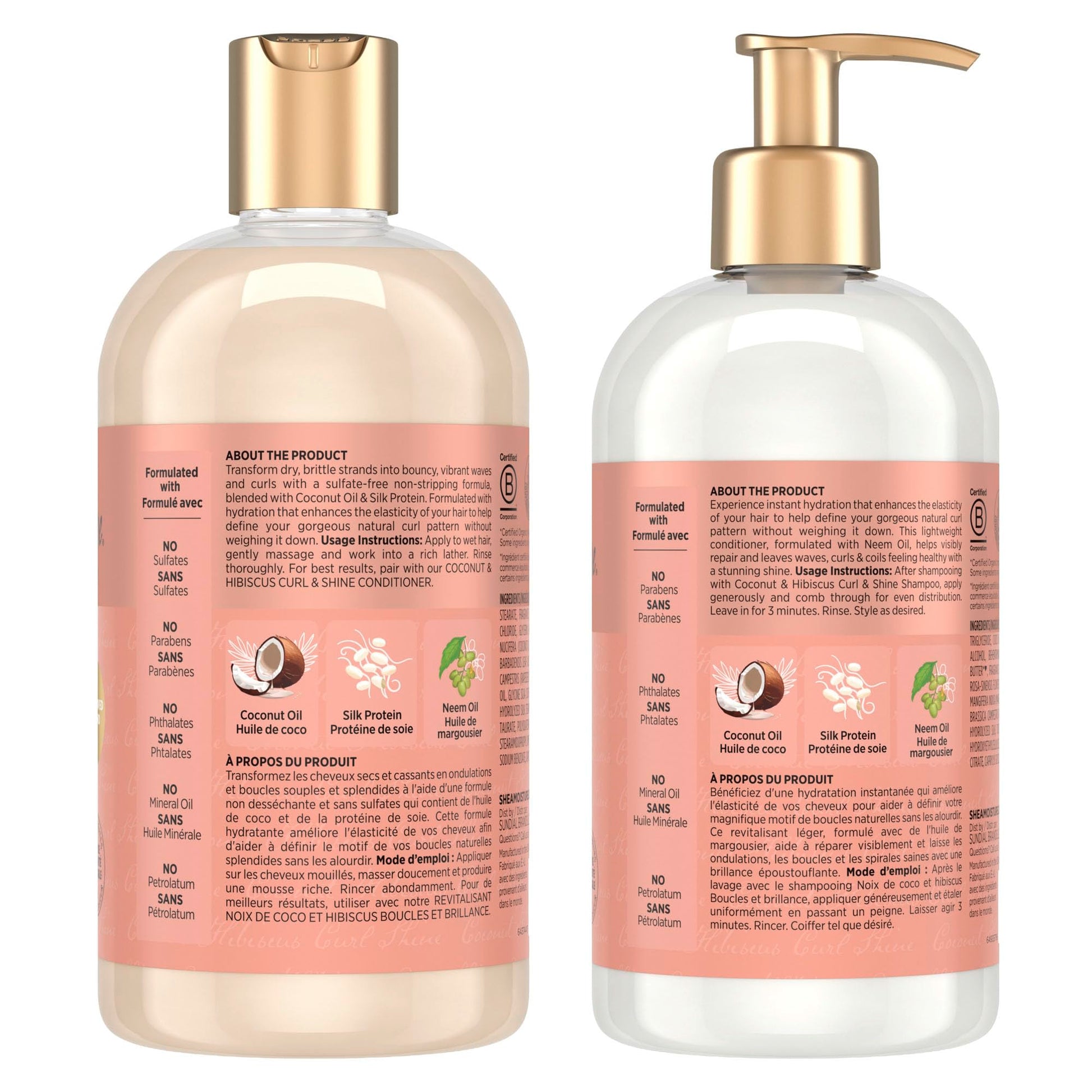 Shea Moisture Coconut & Hibiscus Curl & Shine Gift Set with Shampoo & Conditioner for Thick, Curly Hair 384 ml (Pack of 2) - Available at All In One Marketplace Canada