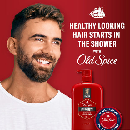 Old Spice Swagger 2in1 Shampoo and Conditioner for Men, Twin Pack, 1.73 L Total (865 mL Each) Old Spice