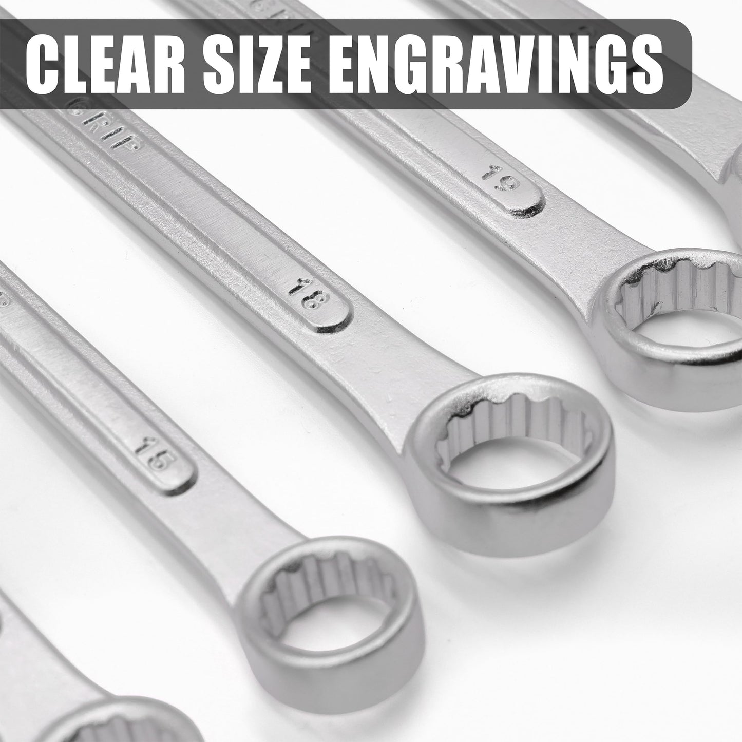 Grip 24 pc All-Purpose Master Combination Wrench Set MM/SAE - Metric 7mm to 22mm - SAE 1/4” to 1" - Roll-up Pouch - General Household, Garage, Auto Repairs, Cars, Trucks, Boat - Available at All In One Marketplace Canada