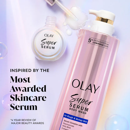 Olay Super Serum Body Wash for Bumps & Uneven Textured Skin, Serum Complex for Luminous Skin, 591 mL Olay