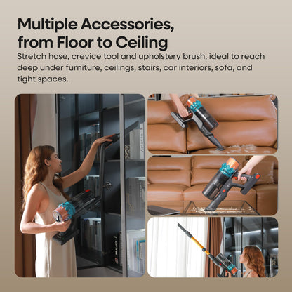 ElecKeys Cordless Vacuum Cleaners, 650W 55KPA Vacuum Cleaners with 70 Mins Runtime, LED Display, Anti-Tangle, Powerful Cordless Stick Vacuum for Home, Pet Hair, Hard Floors, Carpet - Available at All In One Marketplace Canada