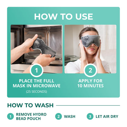 MyHalos® Microwave Activated Moist Heat Eye Compress for Dry Eyes and Stye Treatment - Heated Eye Mask for Dry Eyes -Our Dry Eye Therapy Mask Relives Blepharitis & Pink Eye -Warm Compress for Eyes - Available at All In One Marketplace Canada