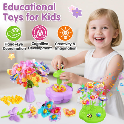 Fabric Flower Bouquets Toys, DIY Arts and Crafts Kit Toys for Kids Ages 4-8, Preschool Educational Activity Toy, Toddler Girls Christmas Birthday gifts for 4 5 6 7 8 Year Old Girl 🍁 All In One Marketplace Canada