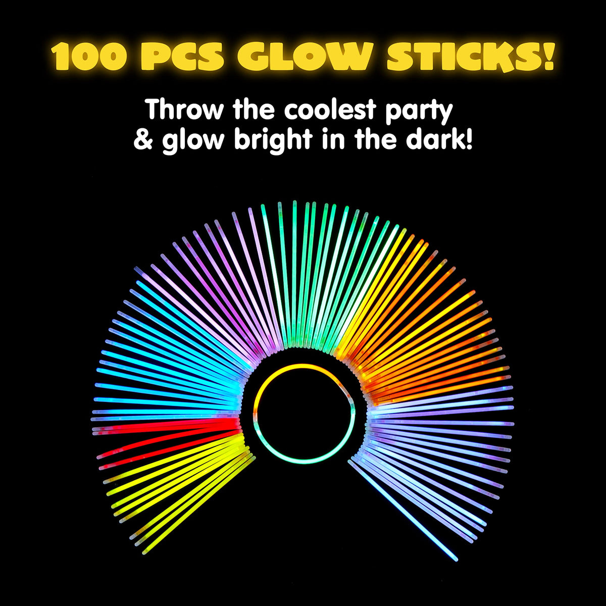 JOYIN 300 Pcs Glow Sticks Bulk 8" Glowsticks, Glow Stick Bracelets Necklaces, Glow in the Dark Party Favors, Easter, Christmas, Halloween Party Supplies Pack, Football Party Supplies 🍁 All In One Marketplace Canada