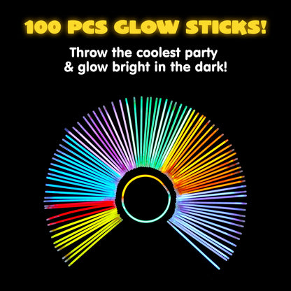 JOYIN 300 Pcs Glow Sticks Bulk 8" Glowsticks, Glow Stick Bracelets Necklaces, Glow in the Dark Party Favors, Easter, Christmas, Halloween Party Supplies Pack, Football Party Supplies 🍁 All In One Marketplace Canada