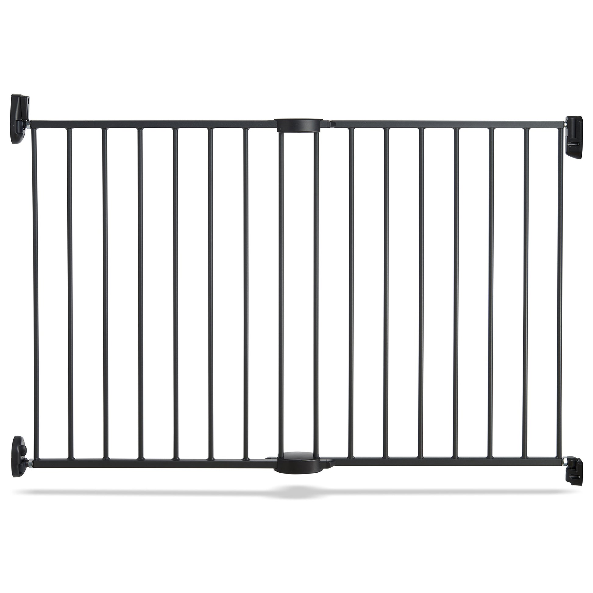 Munchkin Push to Close Baby Gate, Hardware Mounted Safety Gate for Stairs, Hallways and Doors, Extends 28.5 inch to 45 inch Wide, Metal, Dark Grey