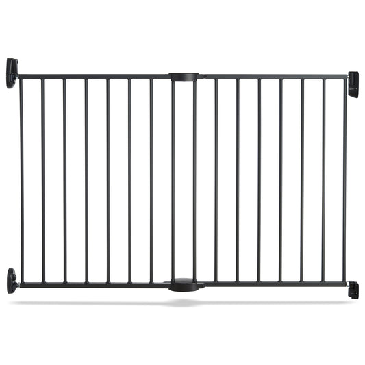 Munchkin Push to Close Baby Gate, Hardware Mounted Safety Gate for Stairs, Hallways and Doors, Extends 28.5 inch to 45 inch Wide, Metal, Dark Grey