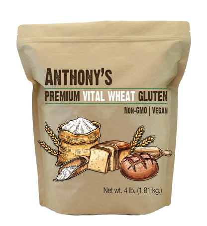 Anthony's Vital Wheat Gluten Powder, Non GMO, Vegan, High Protein, 1.81 Kilogram (Pack of 1) Anthony's