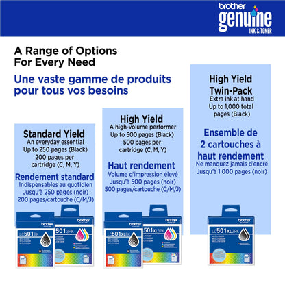 Brother Genuine LC501BKS Standard Yield Black Ink Cartridge for Brother Printer MFC-J1260DW, MFC-J1360DW, MFC-J1410DW Brother