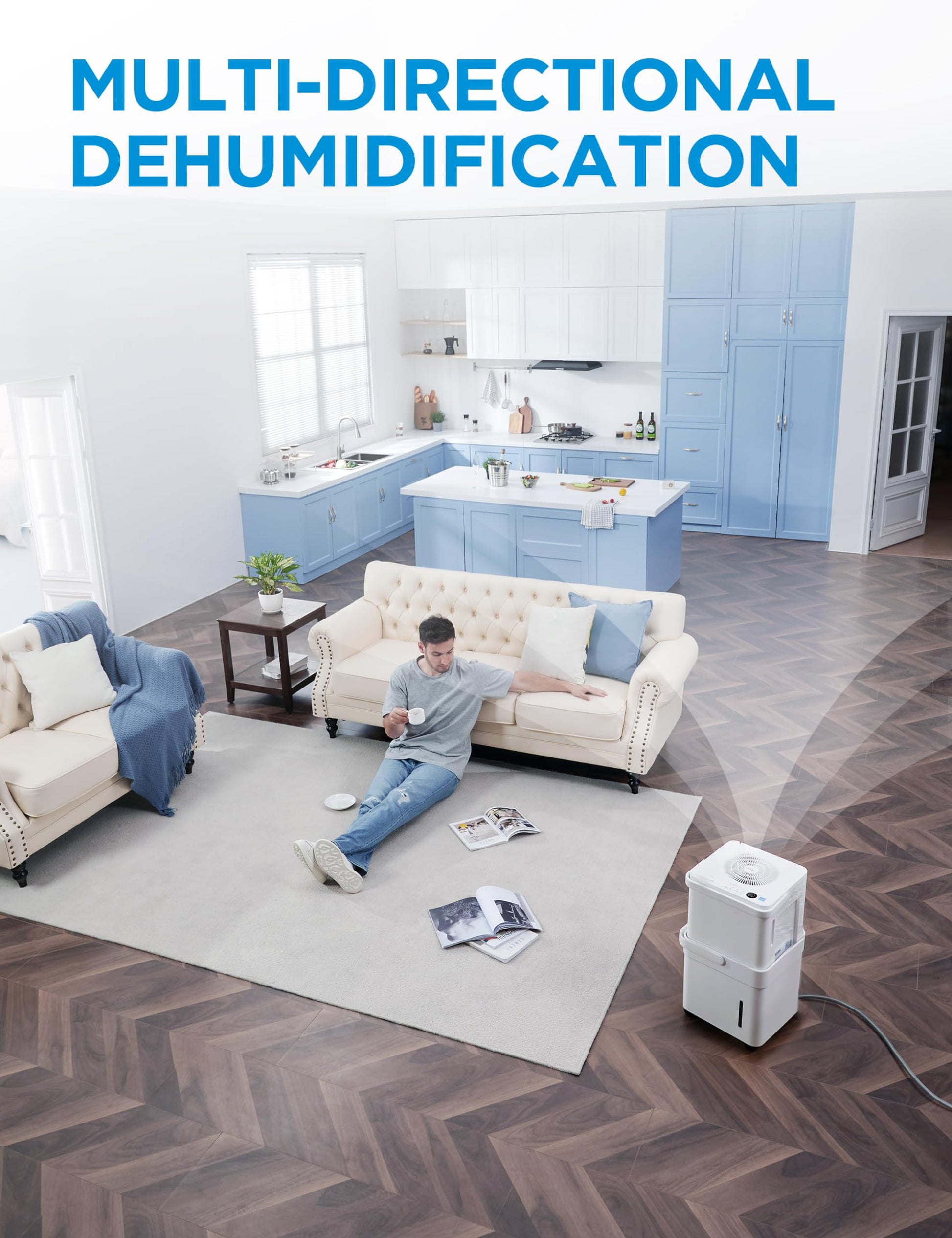 Midea Cube 50 Pint Dehumidifier for Basement and Rooms at Home for up to 4,500 Sq. Ft., Smart Control, Compatible with Alexa, Drain Hose Included, ENERGY STAR Certificated