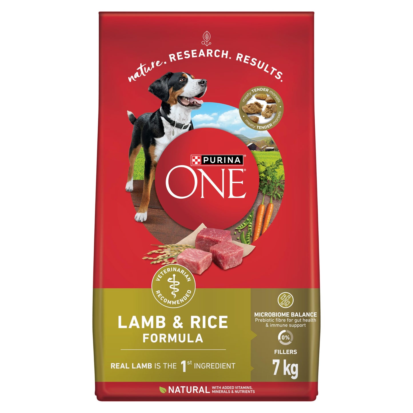 Purina ONE Dry Dog Food, Microbiome Balance Lamb & Rice - 7 kg Bag (1 Pack)