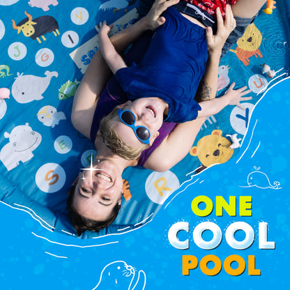 SplashEZ 3-in-1 Splash Pad, Sprinkler for Kids, and Wading Pool for Learning – Children’s Sprinkler Pool, 60’’ Inflatable Water Toys – “from A to Z” Outdoor Swimming Pool for Babies and Toddlers