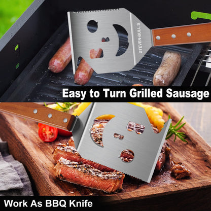 BBQ Accessories for Grill, 7 in 1 Grill Spatula with Fork,17 Inch Barbecue Tools, Dad Gifts, Gifts for Men, Dad, Husband - Available at All In One Marketplace Canada