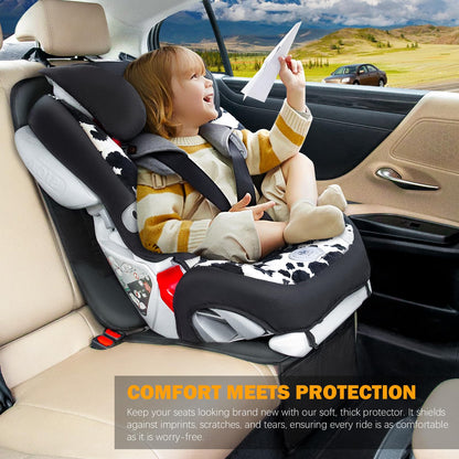 Car Seat Protector for Child Car Seat, Siivton Carseat Seat Protectors for Leather and Fabric Seats, with Mesh Pockets, Non-Slip Backing, Carseat Protectors for Vehicles (One Pack, Black)