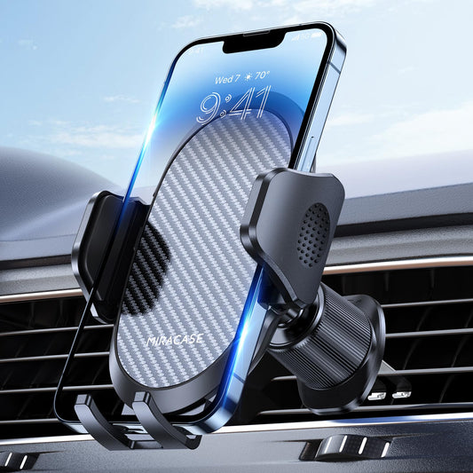 Miracase Phone Holder Car Mount:Universal Air Vent Cellphone Stand Brakect with Metal Hook Clip,360 Rotating Carmount Accessories for iPhone 17/16/15/14/13/12 Pro Max,Galaxy,Camera,Black - Available at All In One Marketplace Canada