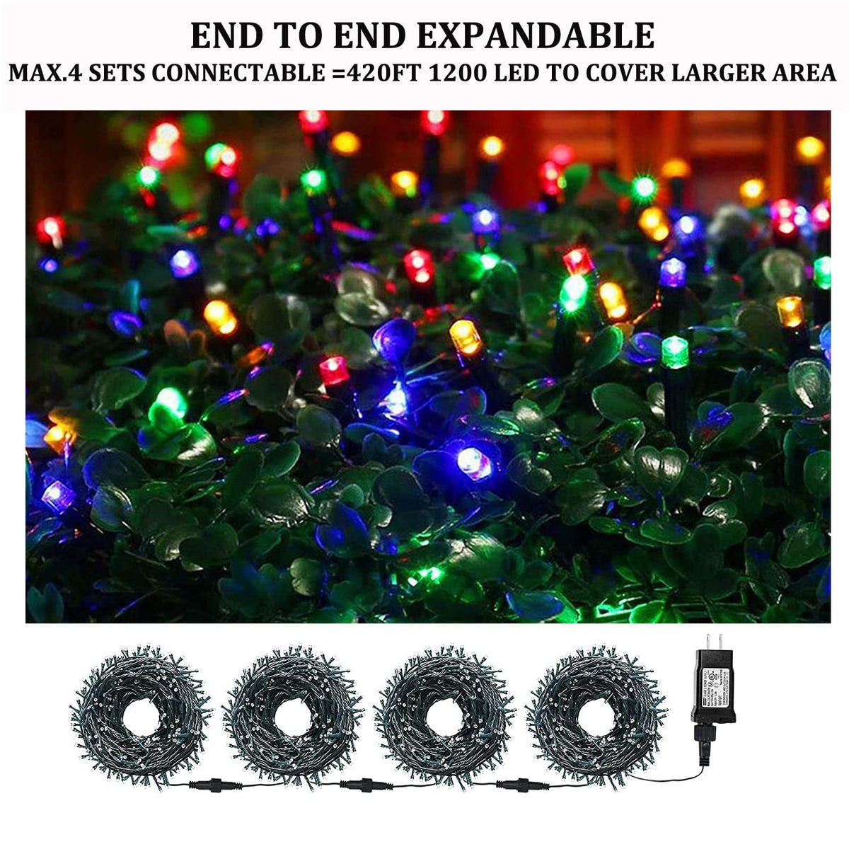 Tcamp 105FT 300LED Christmas Lights Outdoor, Memory Function, Multicolor 🍁 All In One Marketplace Canada