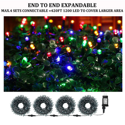 Tcamp 105FT 300LED Christmas Lights Outdoor, Memory Function, Multicolor 🍁 All In One Marketplace Canada