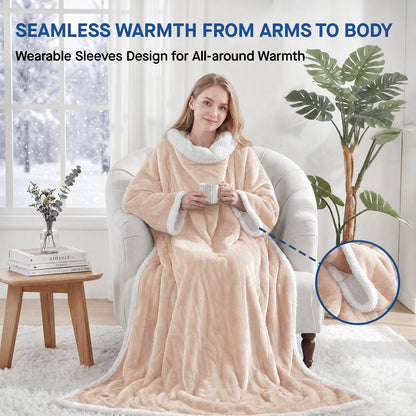 Sealy Wearable Electric Blanket with Foot Pocket, 50"x70"+18", Beige 🍁 All In One Marketplace Canada
