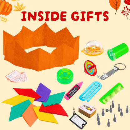 JOYIN 12 Pack Thanksgiving Party Table Favor No Snap No Popping with Party Hat, Joke & Gift Inside, Thanksgiving Holiday Traditions, Random gifts with Autumn Leaves, Pumpkin, Lettering Designs 🍁 All In One Marketplace Canada